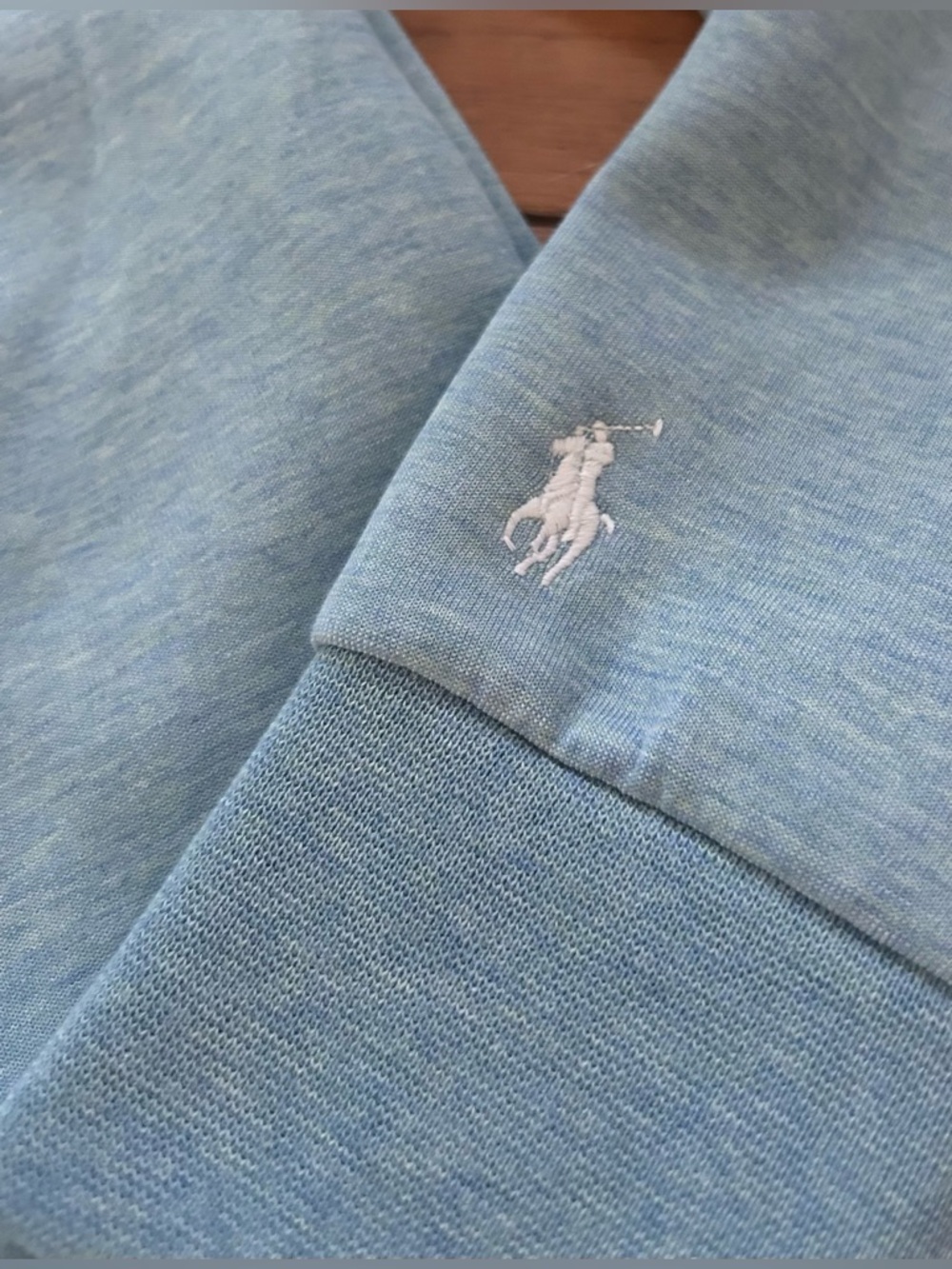 Polo Ralph Lauren NWT Double Knit Script Logo Hoodie Blue Heather Small - Picture 4 of 12